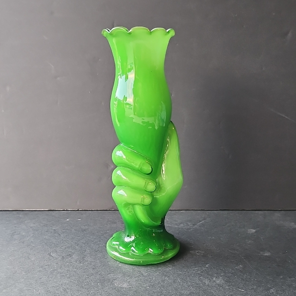 Green Handcrafted Glass Vase